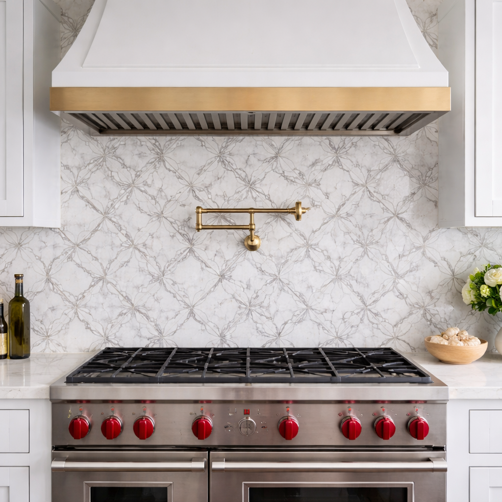 Luxury Marble Mosaic Kitchen Backsplash Installation